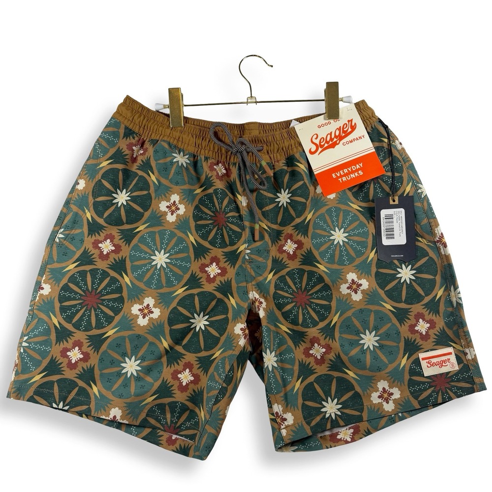 Seager Yuma E.W. Trunks Men's Large Weymouth Floral Swim Hybrid Shorts NWT 7.5"